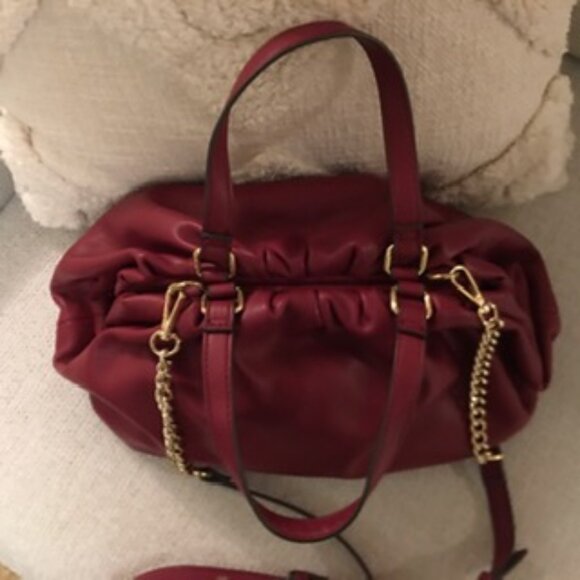 INC International Concepts Burgundy Top Handle Shoulder Bag - Picture 3 of 5